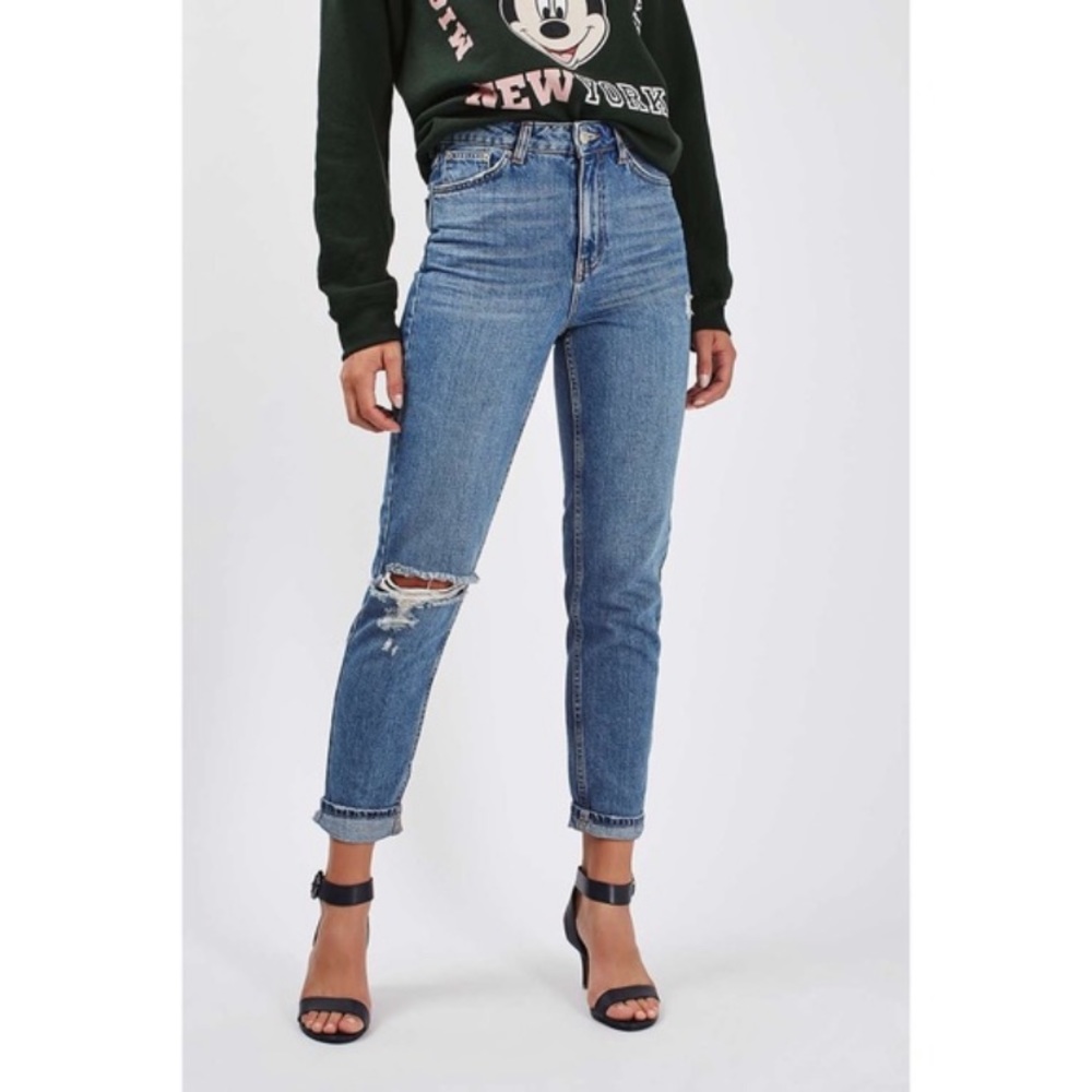 Topshop petite moto mom jeans